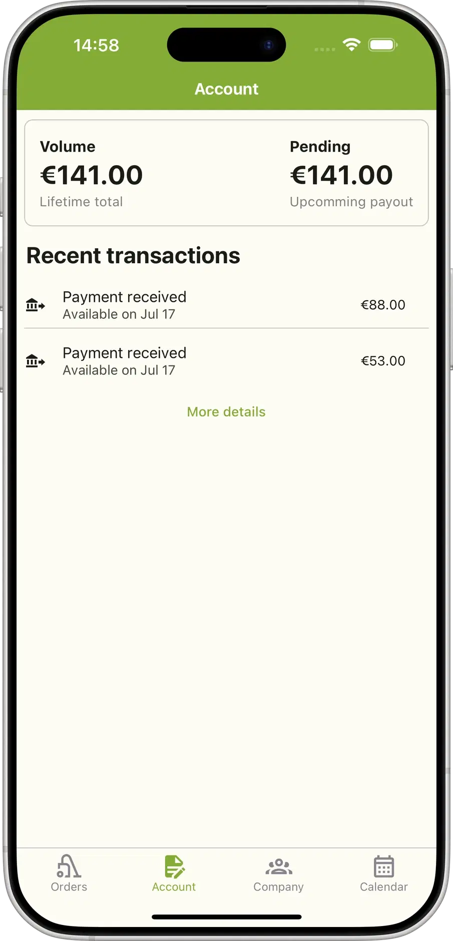 Control payments