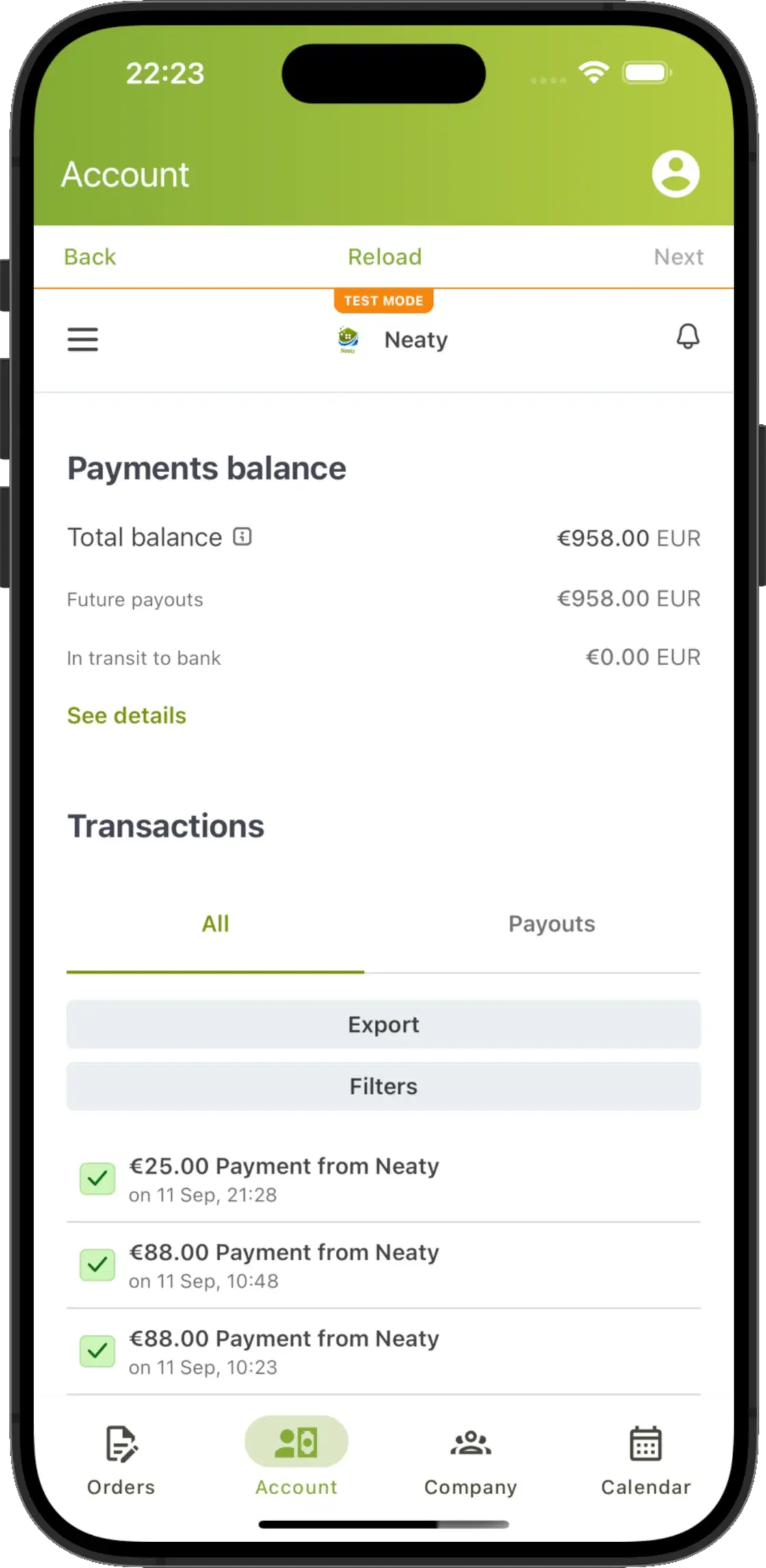 Control payments